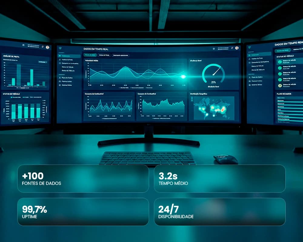 Painel de monitoramento com dados veiculares em tempo real
